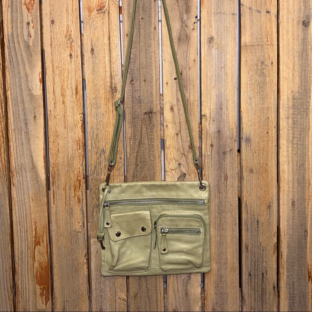 Fossil Green Leather Crossbody